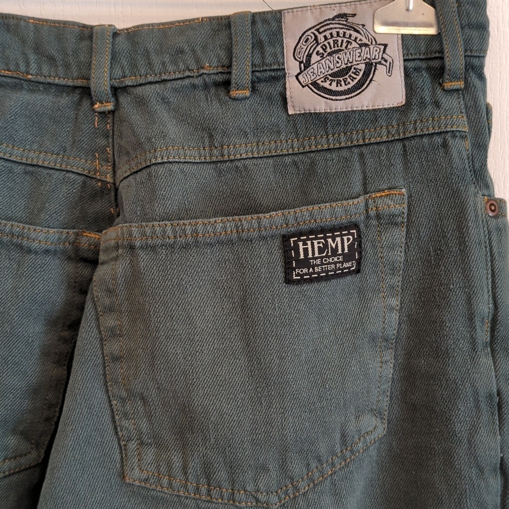 Vintage Hunter Green Hemp Jeans - Picture 4 of 9